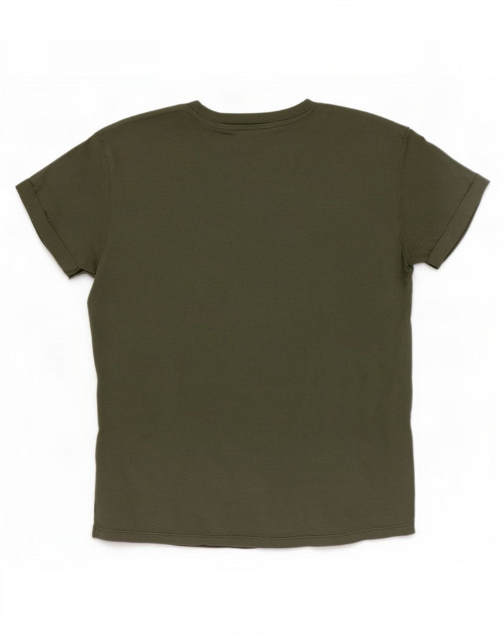 Camiseta feminina Roxy com estampa gráfica UK 14 algodão cáqui médio