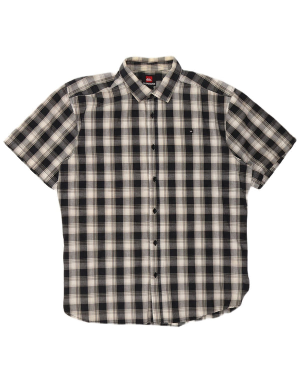 Camisa masculina Quiksilver de manga curta regular fit XL cinza xadrez algodão