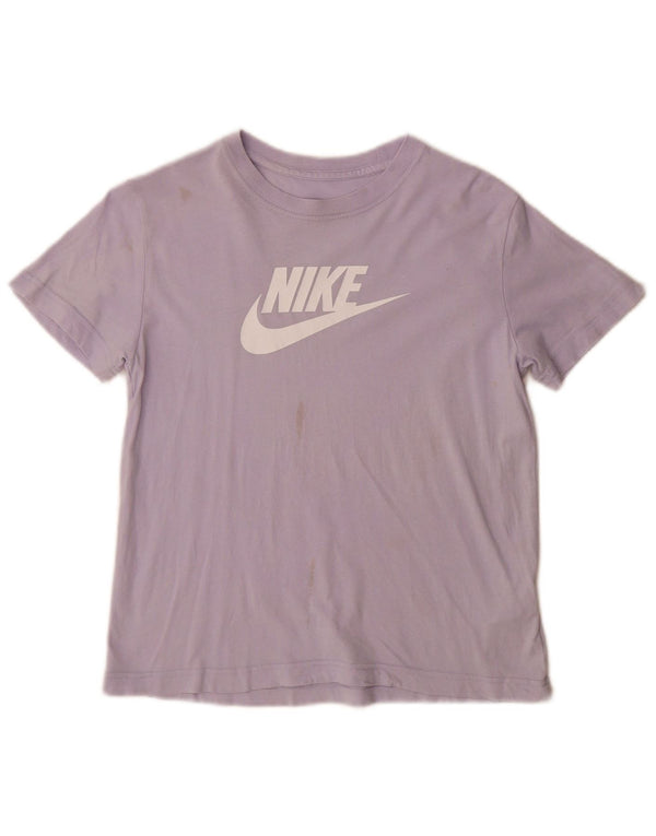 Camiseta feminina Nike Loose Fit Top UK 10 Pequeno Algodão Roxo