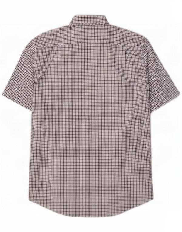 Lacoste Mens manga curta regular fit camisa tamanho 43 grande azul Gingham