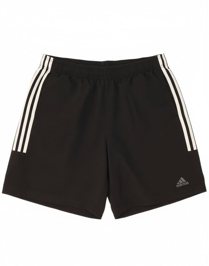 Shorts esportivos masculinos Adidas grande poliéster preto