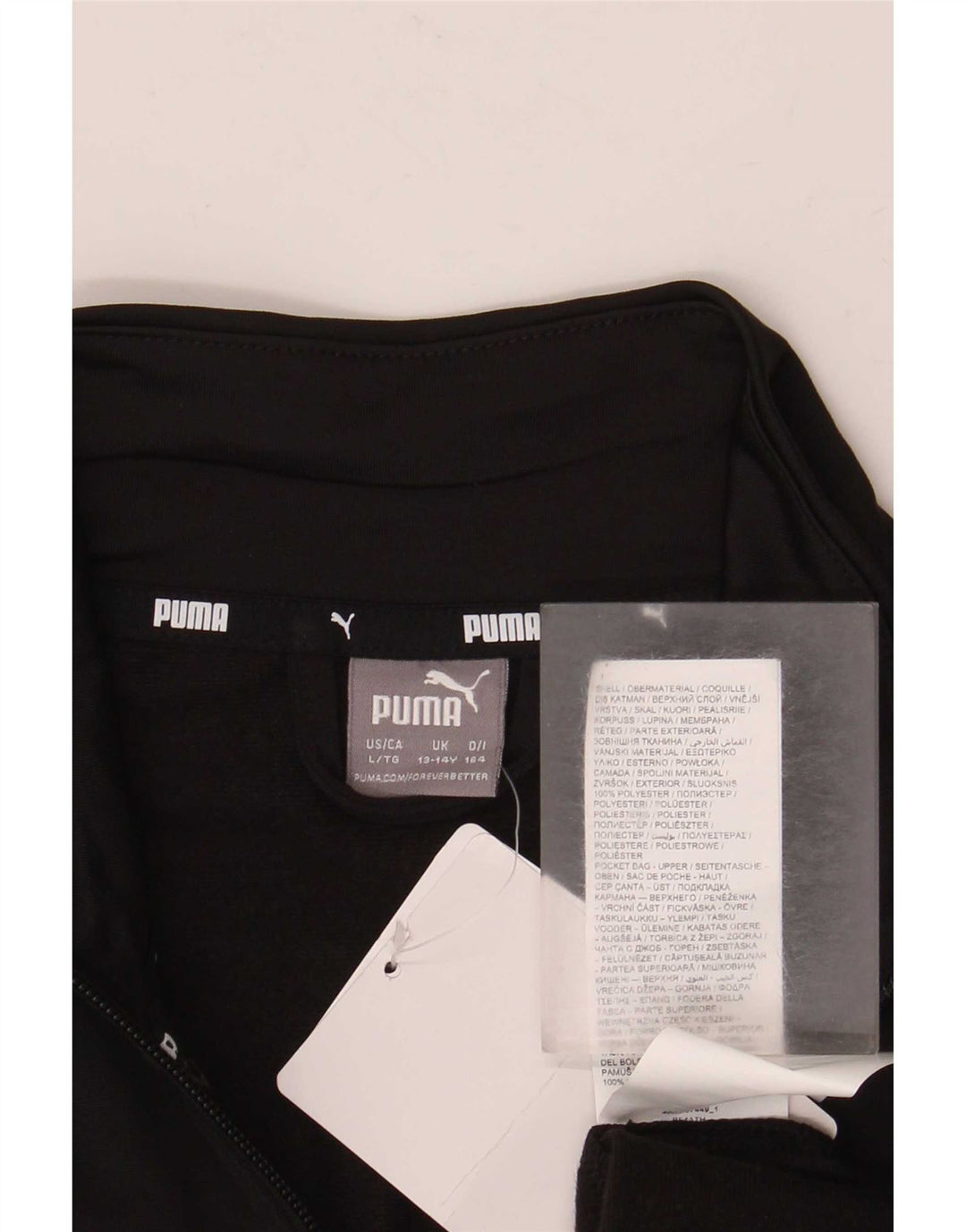 Jaqueta Puma Meninos Treino Top 13-14 Anos Preto Colorblock Poliéster
