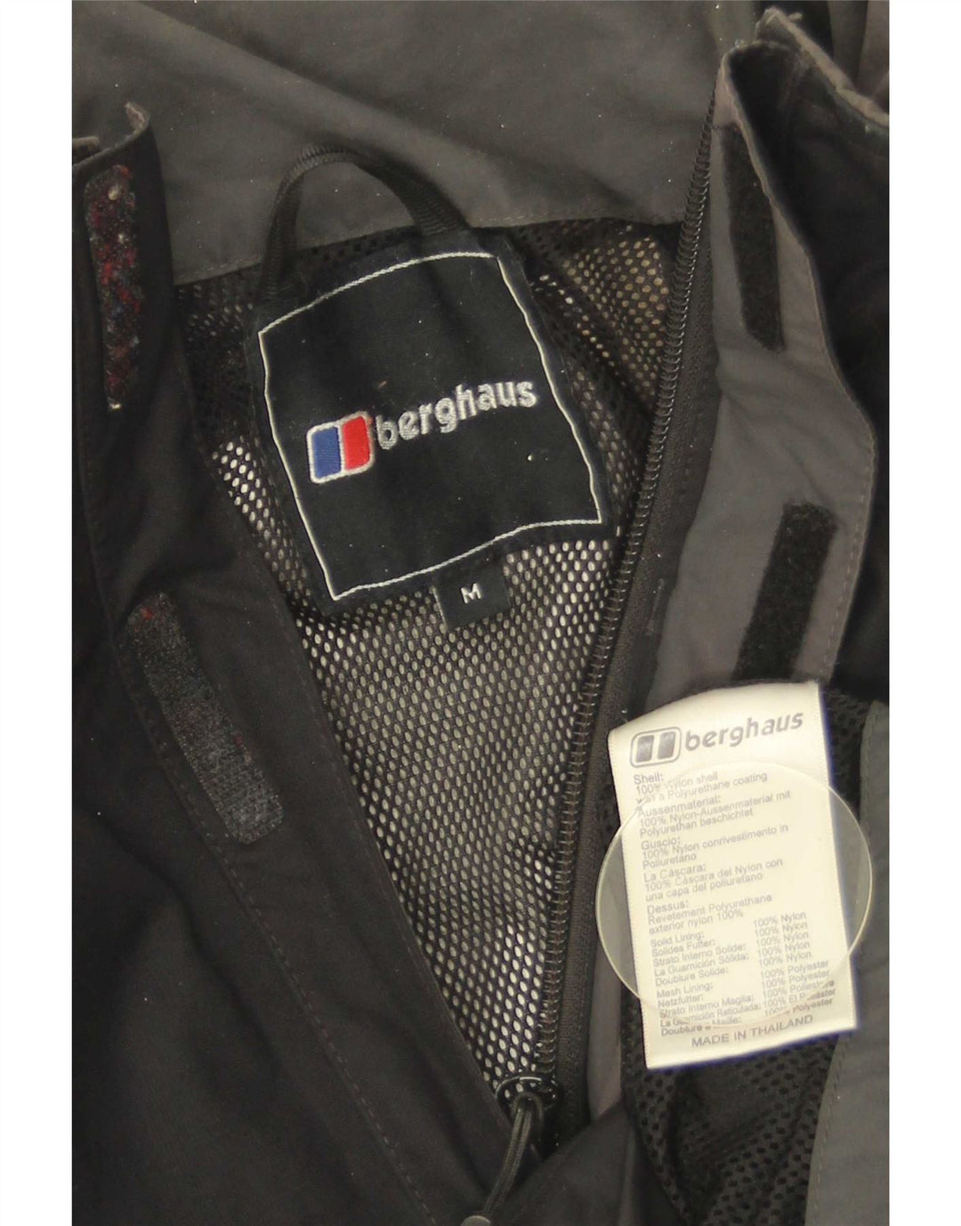 Jaqueta de chuva masculina Berghaus UK 38 médio preto nylon