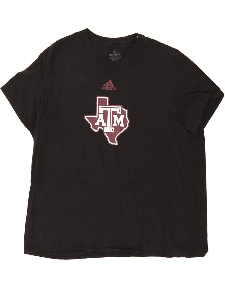 ADIDAS Mens Graphic T-Shirt Top 2XL Black Cotton Vintage Adidas and Second-Hand Adidas from Messina Hembry 