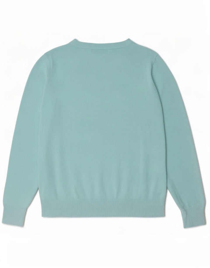 Suéter feminino Marks & Spencer com gola redonda Reino Unido 12 turquesa médio