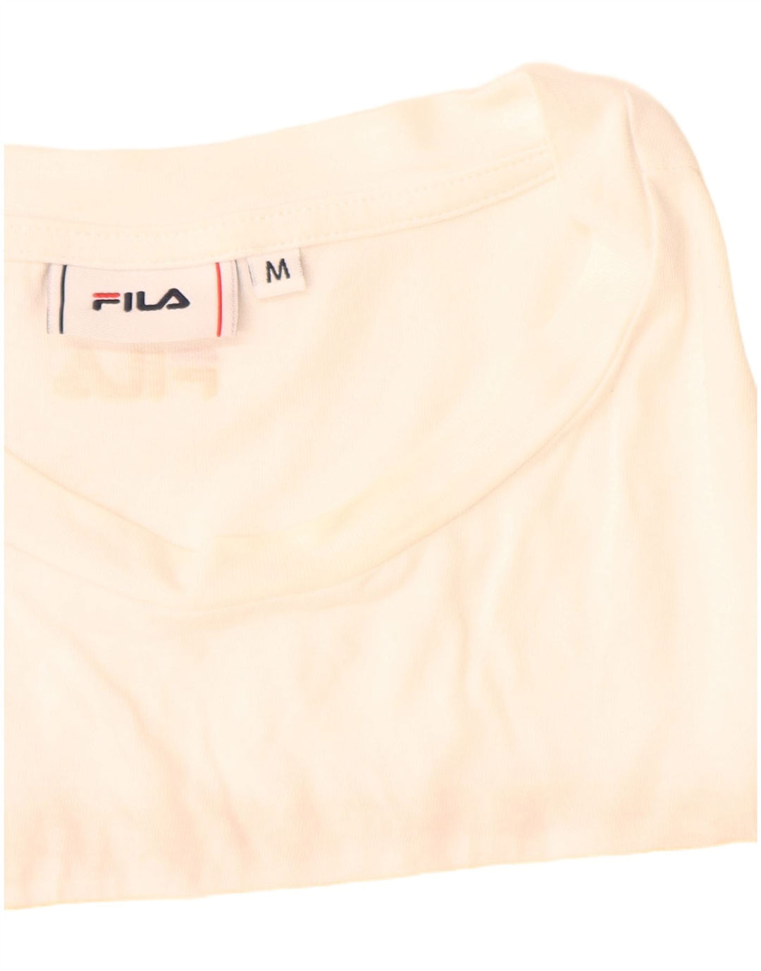 Fila Womens Graphic T-Shirt Top UK 14 Médio Algodão Branco