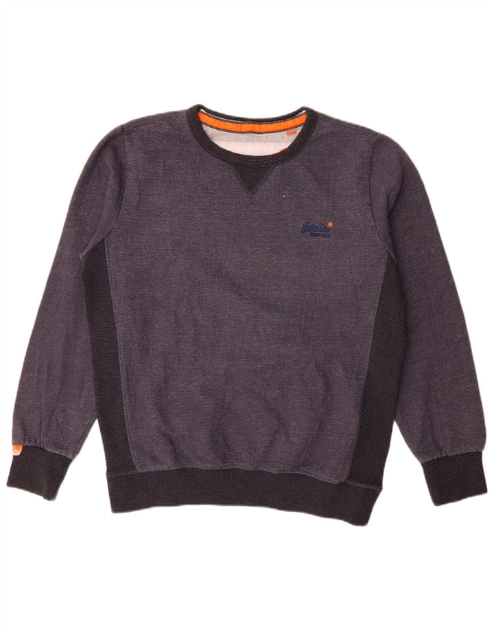 Superdry moletom masculino jumper XL cinza colorblock algodão