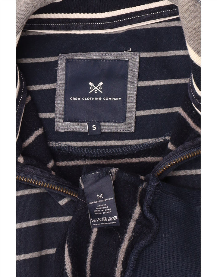 Crew Clothing Mens Moletom Jumper Pequeno Algodão Listrado Azul Marinho