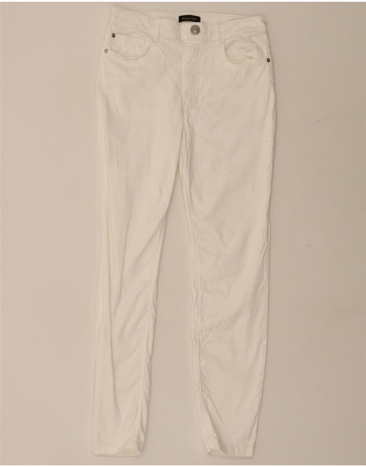 Calça casual justa feminina Massimo Dutti EU 40 médio W28 L28 branco