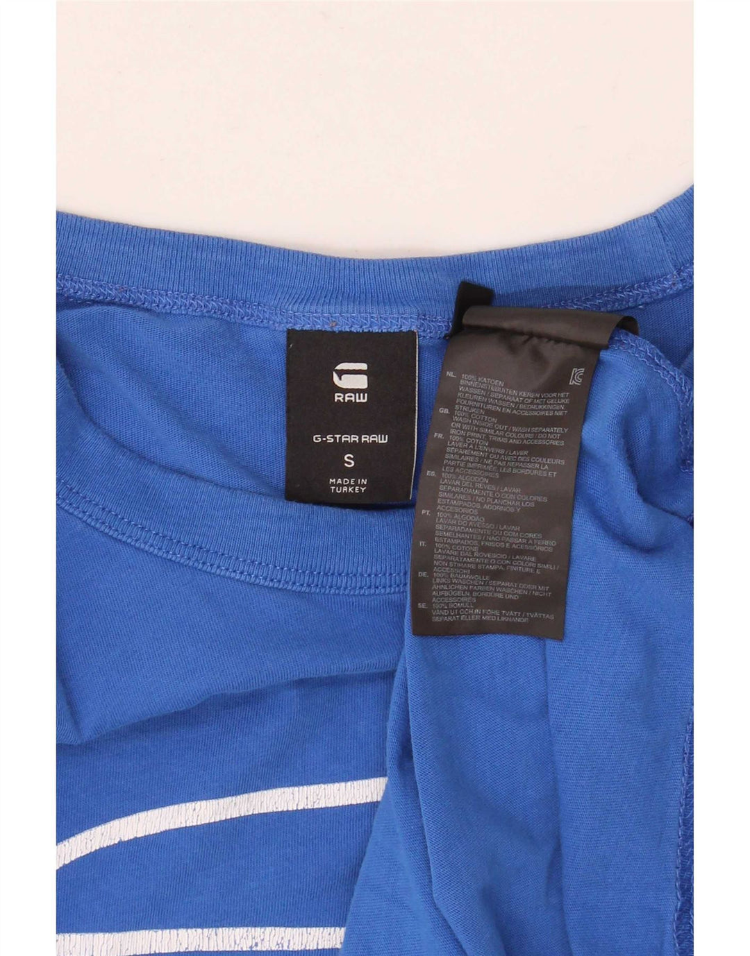 Camiseta gráfica masculina G-Star Top pequeno algodão azul