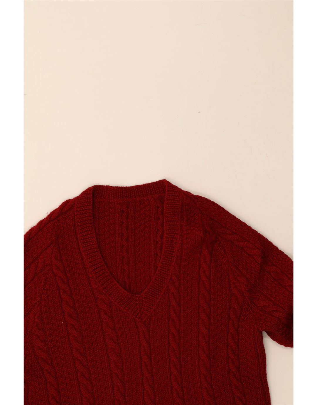 VINTAGE Womens V-Neck Jumper Sweater UK 18 XL Red Vintage Vintage and Second-Hand Vintage from Messina Hembry 