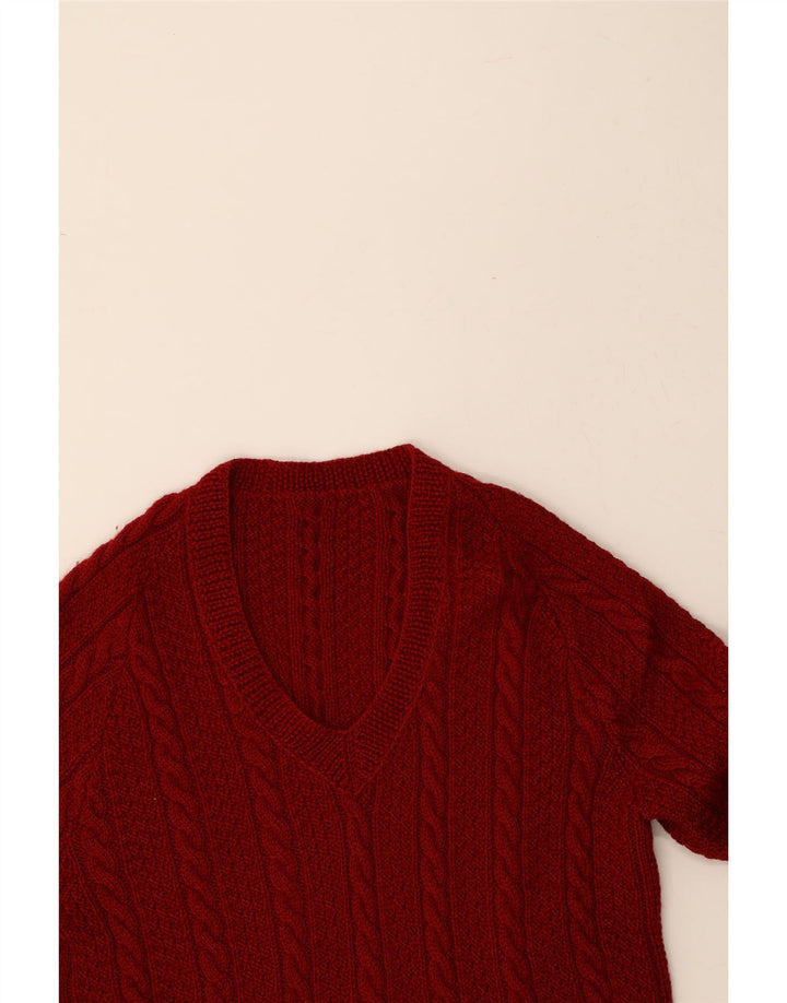 VINTAGE Womens V-Neck Jumper Sweater UK 18 XL Red Vintage Vintage and Second-Hand Vintage from Messina Hembry 