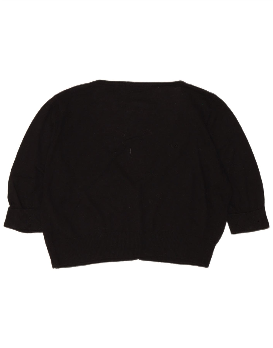 Suéter cardigã feminino MARKS & SPENCER manga 3/4 UK 18 XL preto