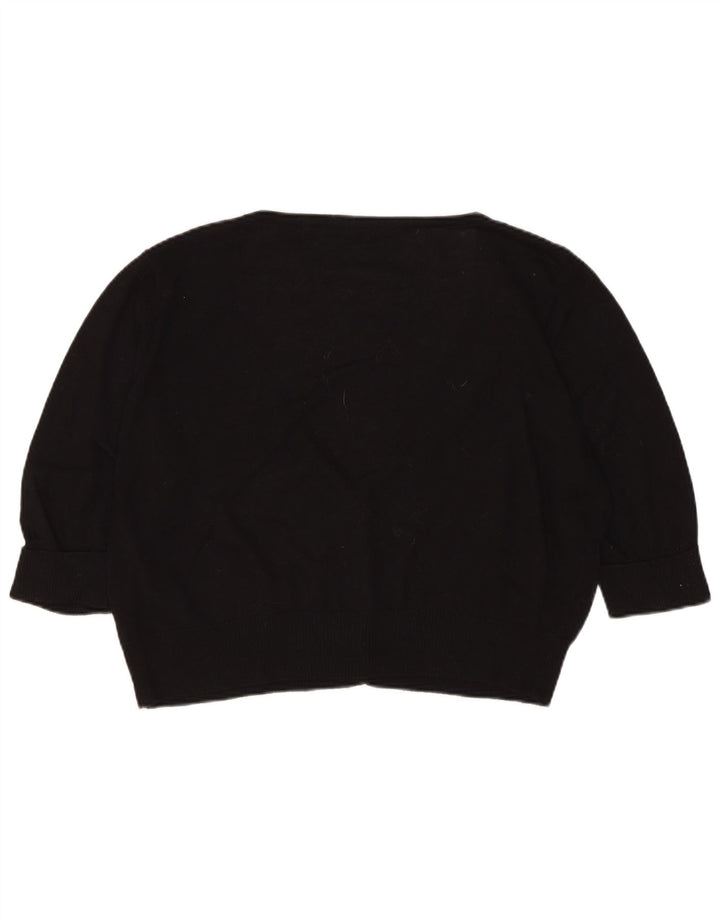 Suéter cardigã feminino MARKS & SPENCER manga 3/4 UK 18 XL preto
