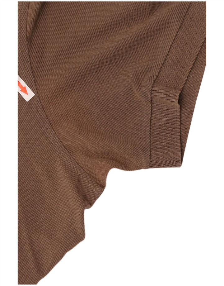 Camisa pólo masculina Hugo Boss pequena algodão marrom
