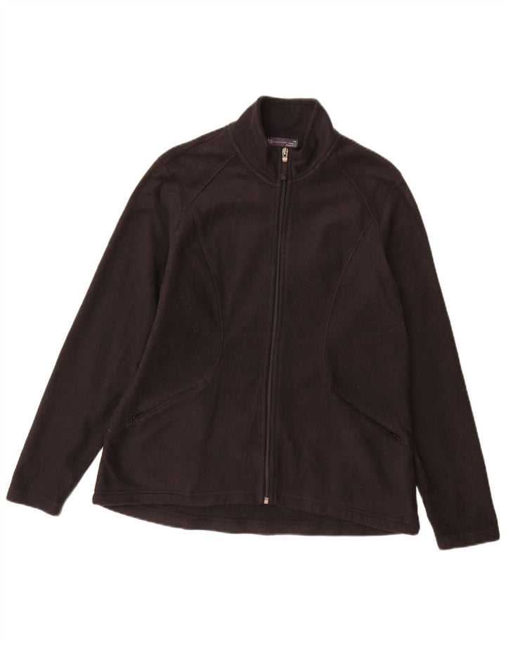 Jaqueta de lã feminina Marks & Spencer Reino Unido 14 grande poliéster preto