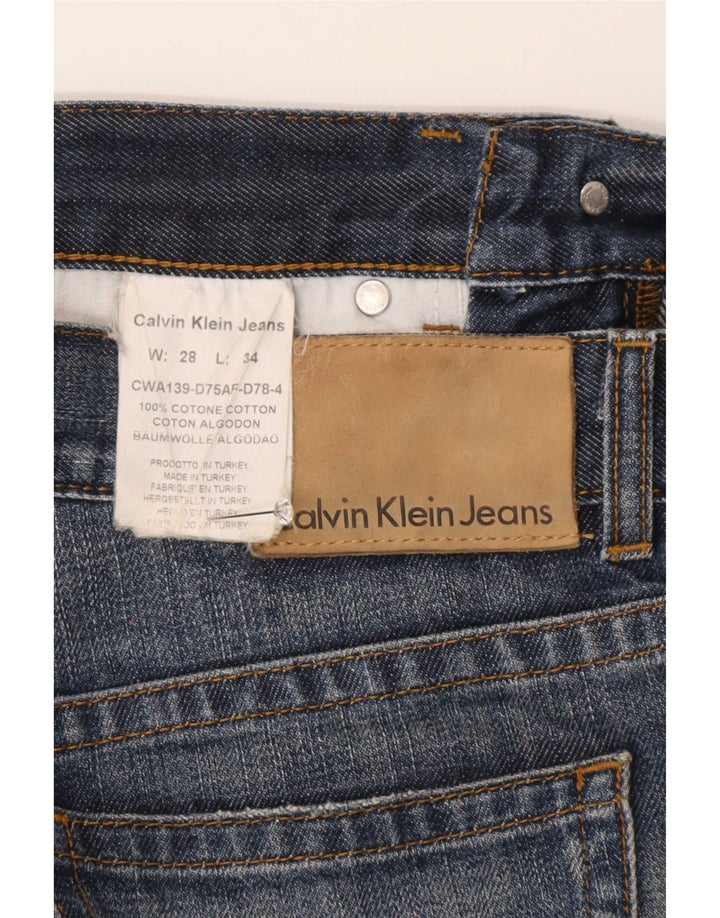 Calça jeans reta masculina Calvin Klein W28 L30 azul algodão