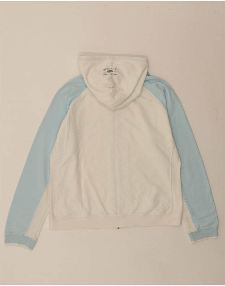 CHAMPION Womens Zip Hoodie Sweater UK 18 XL White Colourblock Cotton Vintage Champion and Second-Hand Champion from Messina Hembry 