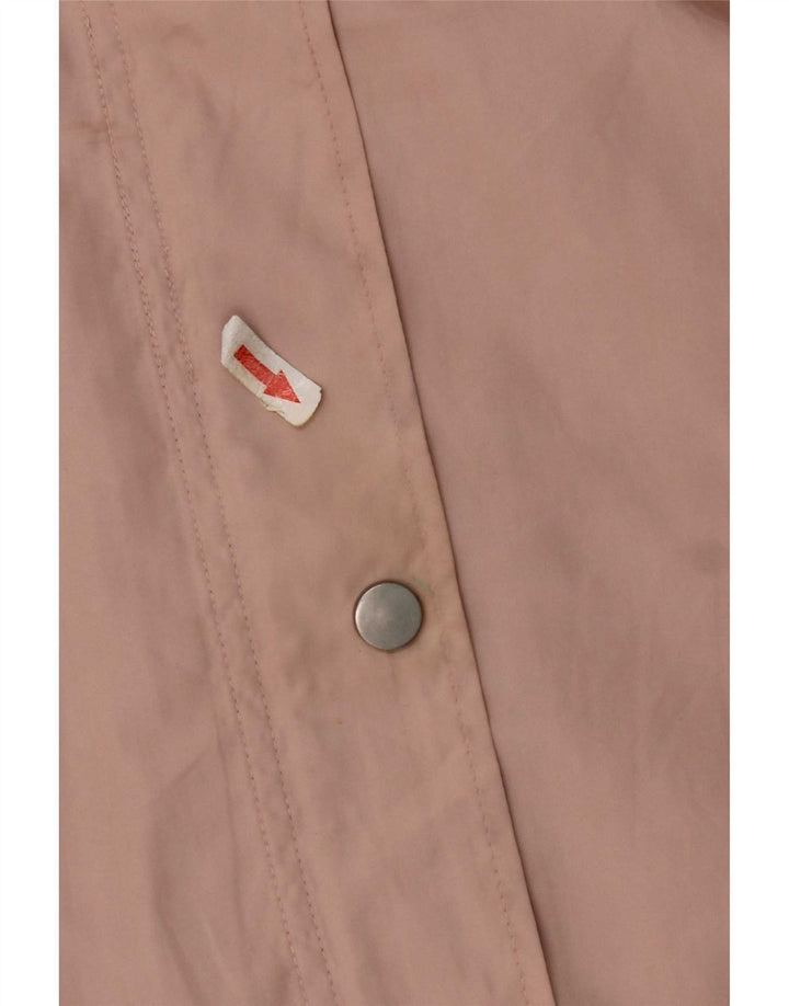 Jaqueta de chuva feminina com capuz Zara UK 14 poliéster rosa médio