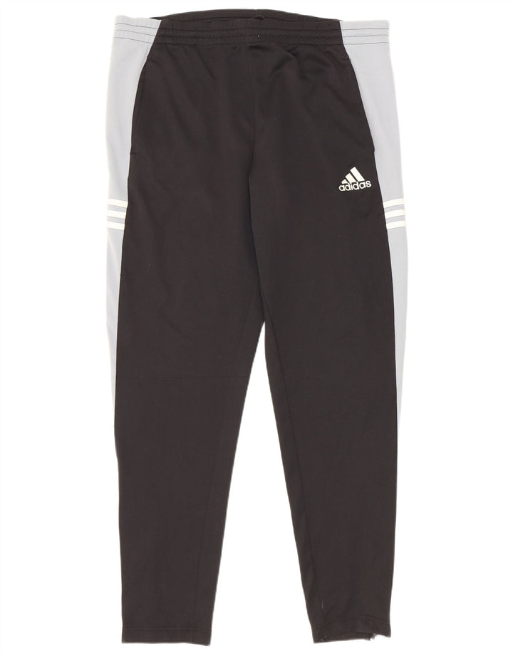 Calça de treino masculina Adidas UK 40/42 médio preto colorblock poliéster