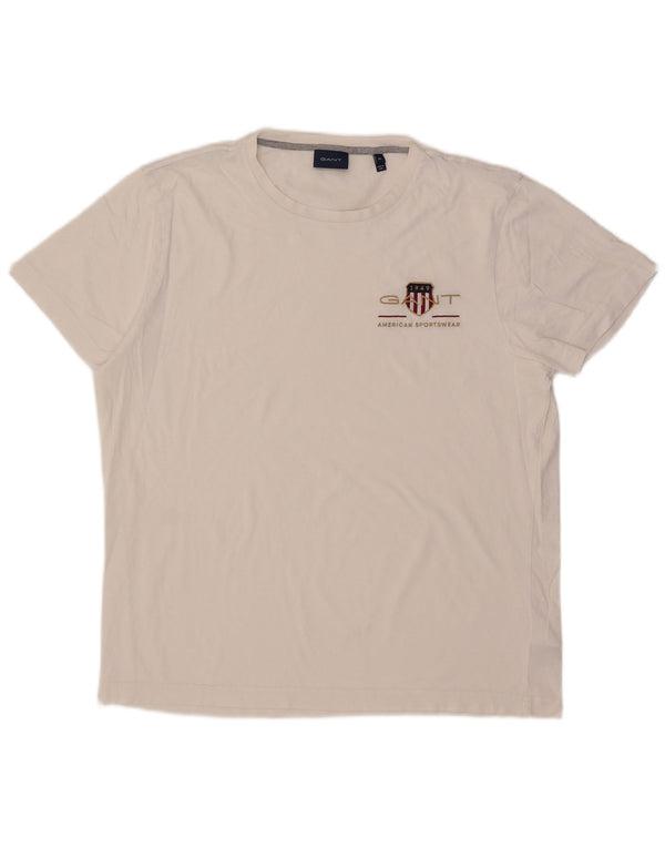 Camiseta masculina gráfica Gant Top XL algodão branco