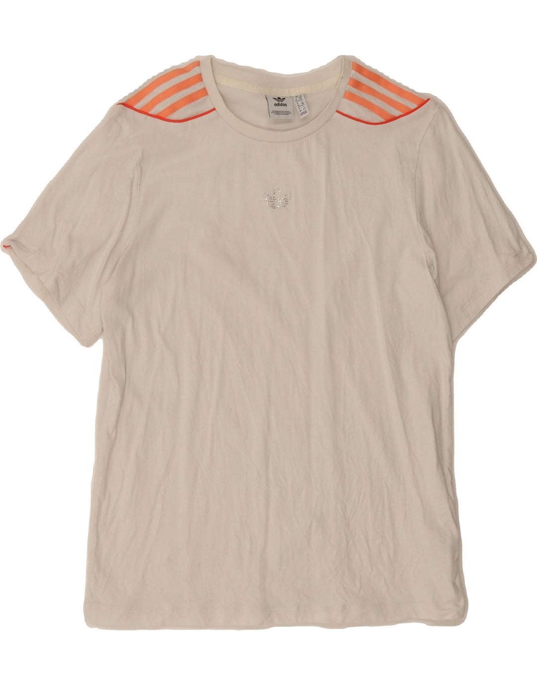 ADIDAS Womens Oversized T-Shirt Top UK 10 Small White Cotton Vintage Adidas and Second-Hand Adidas from Messina Hembry 