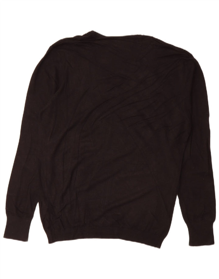 Suéter masculino Zara com decote em V grande viscose preta