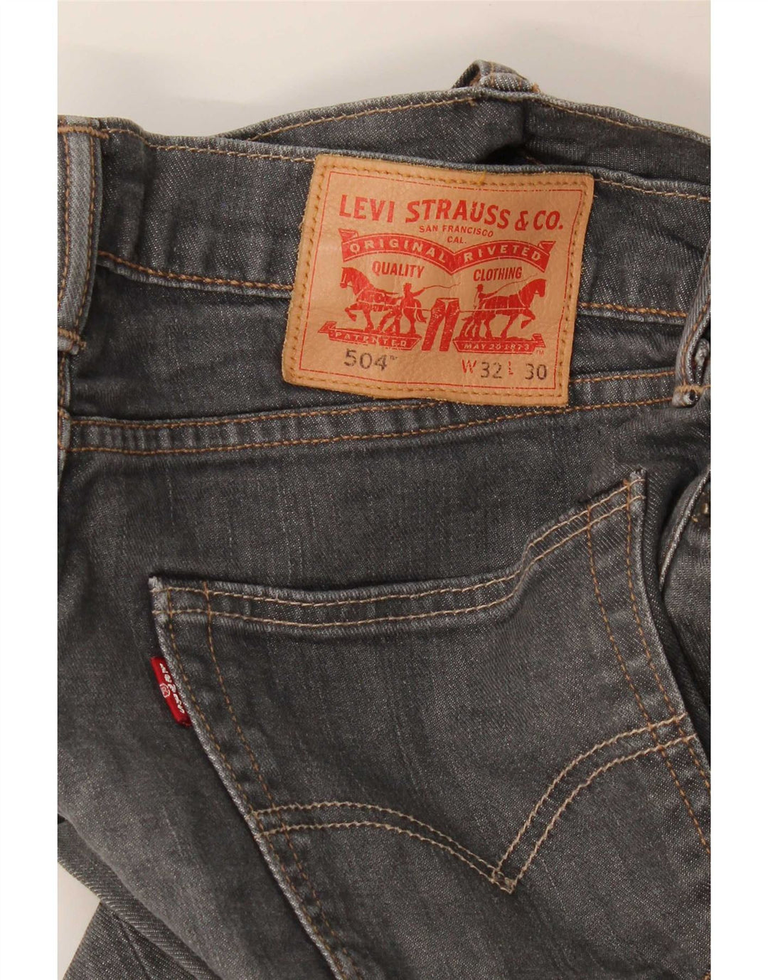 Levi's Masculino 504 Straight Jeans W32 L30 Cinza Algodão