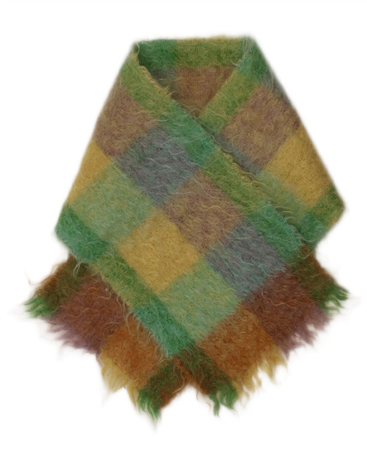 Cachecol retangular geométrico vintage para meninas, tamanho único L35, verde clássico