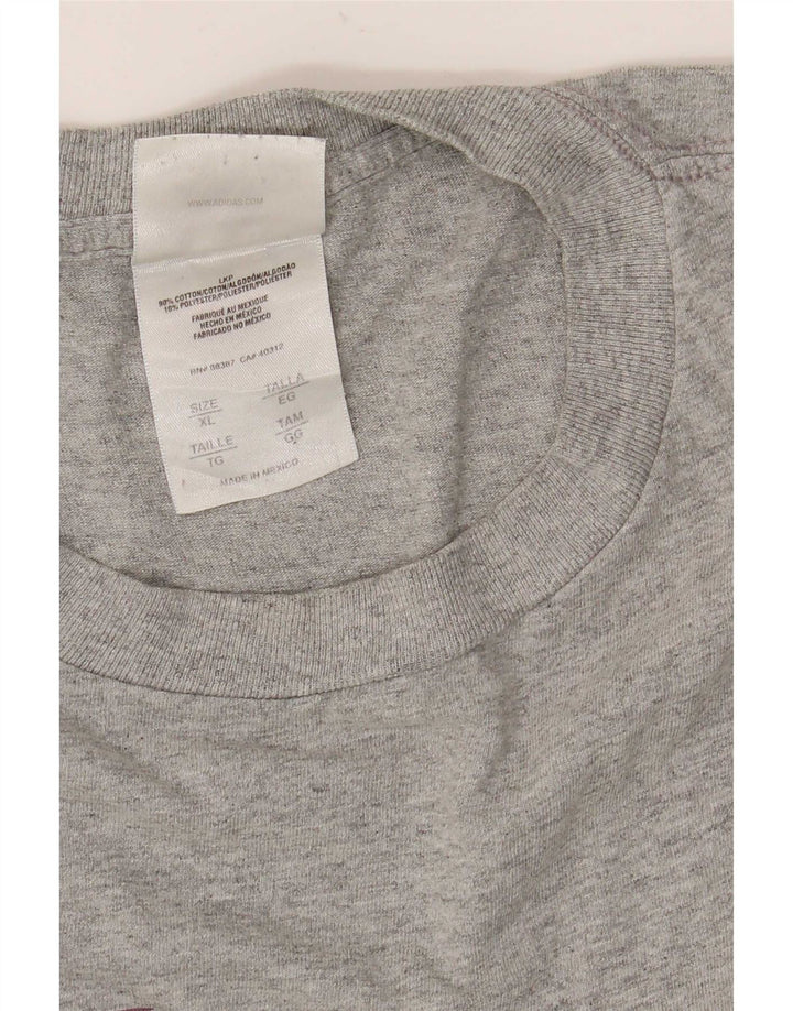 Adidas Mens Graphic Top Manga Longa XL Cinza Algodão