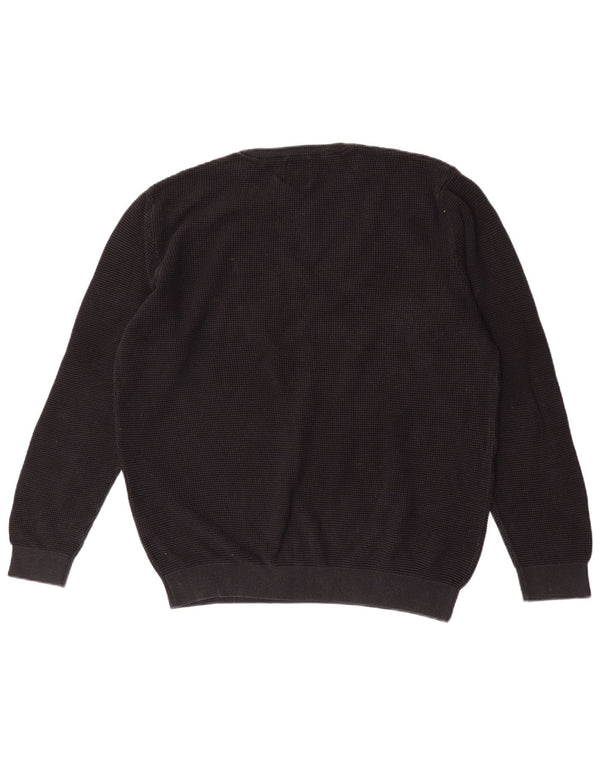 Suéter masculino Zara com gola redonda, grande algodão preto
