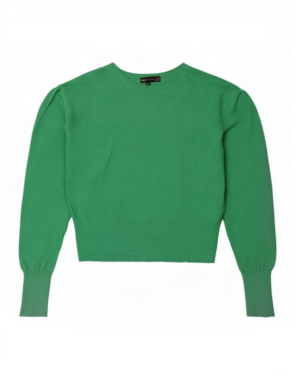Suéter feminino Marks & Spencer com gola canoa Reino Unido 18 XL verde Chevron