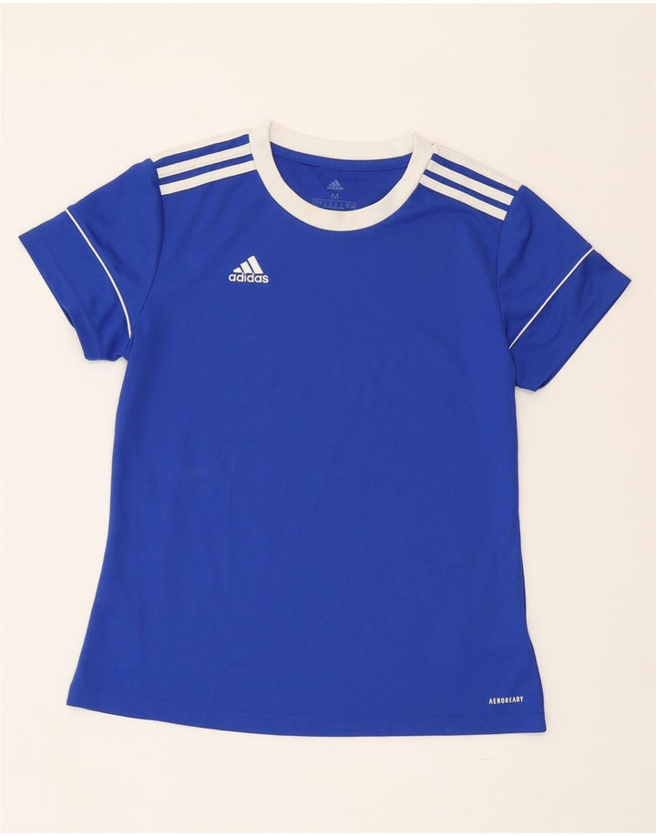Camiseta Adidas Aeroready Feminina Top UK 12/14 Médio Azul Poliéster