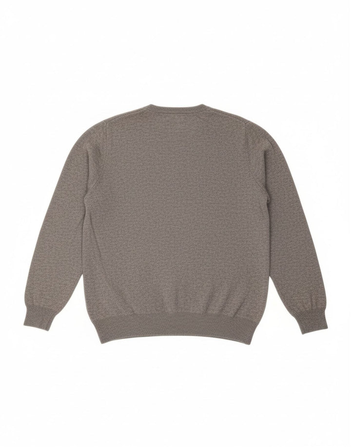 Suéter masculino com decote em V NORTH SAILS lã cinza médio