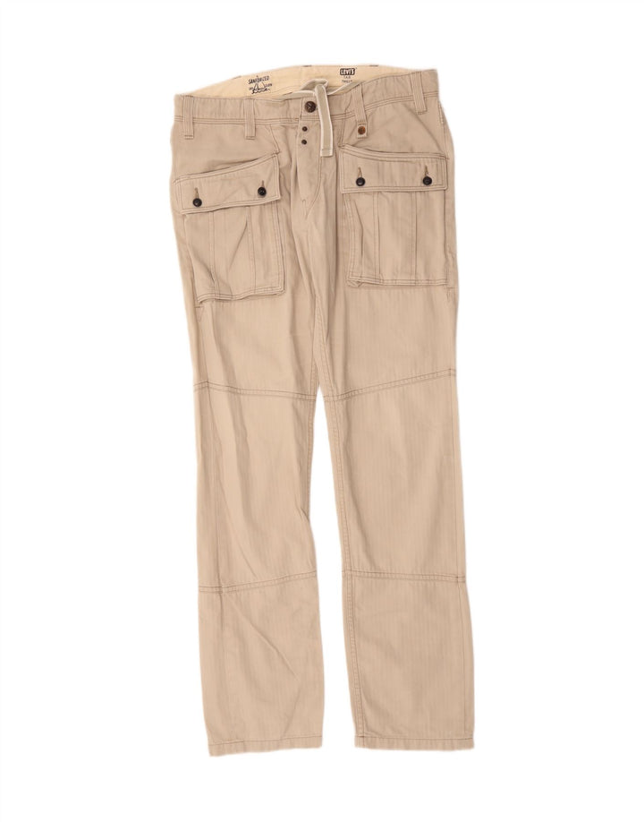 Calça cargo reta masculina Levi's W33 L34 algodão bege