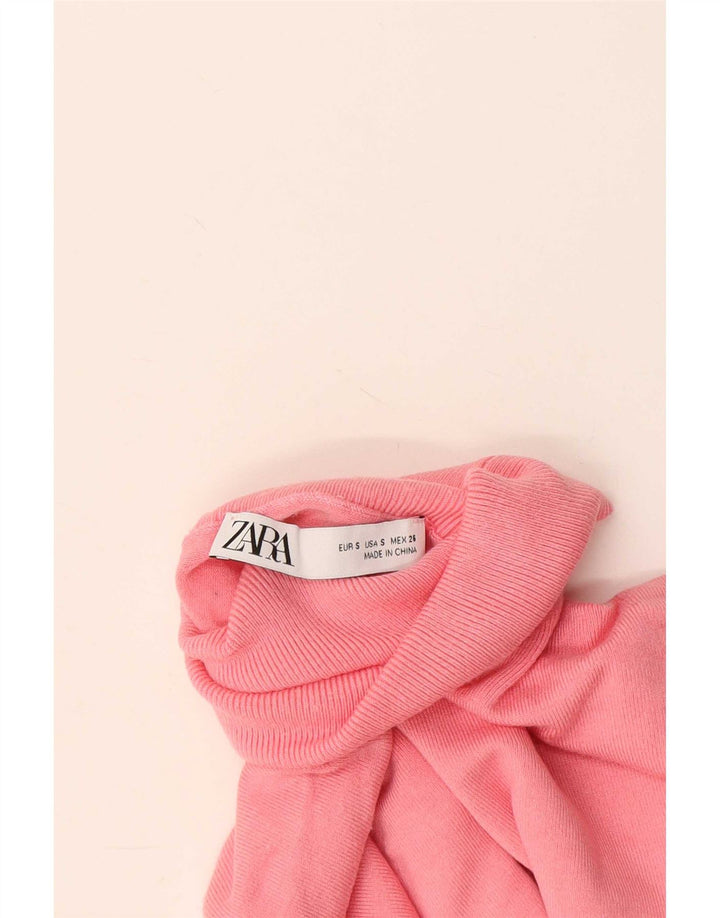 Zara Suéter feminino com gola redonda e gola redonda, Reino Unido 10 pequeno rosa