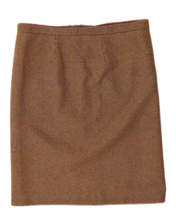 Saia reta feminina vintage W34 grande marrom