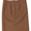 Saia reta feminina vintage W34 grande marrom