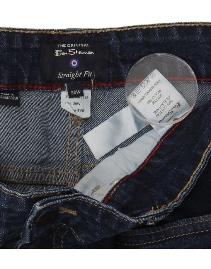 Ben Sherman Calça jeans reta masculina W36 L31 algodão azul