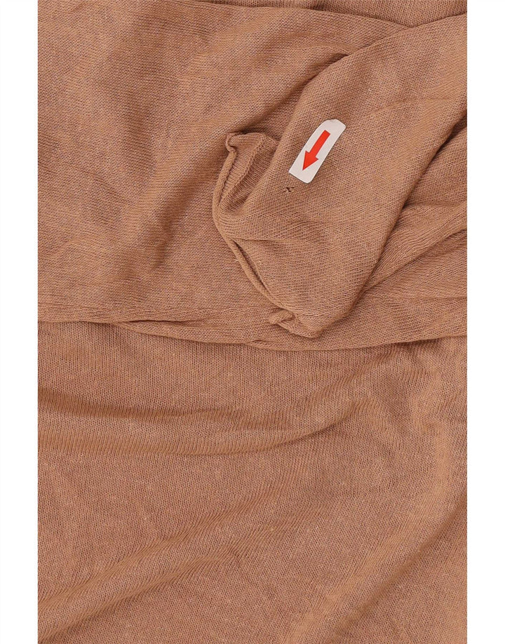 Top feminino Zara manga comprida UK 14 médio bege