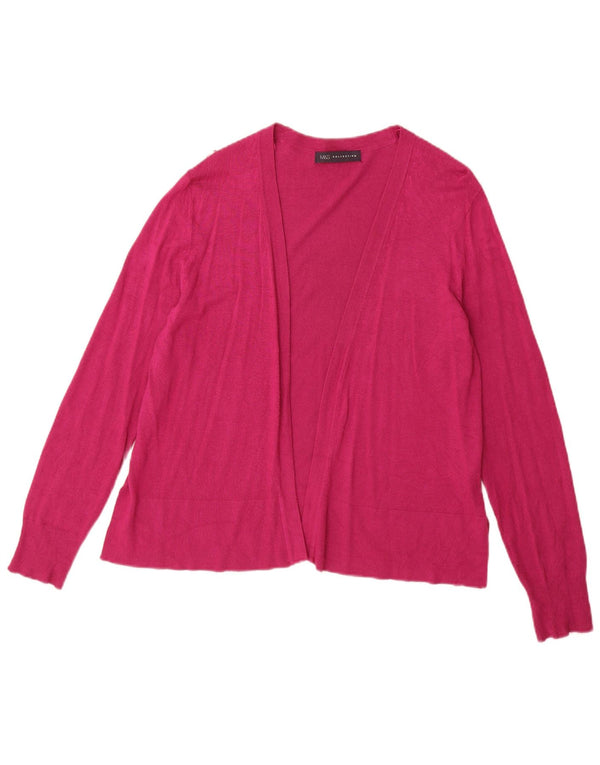 Suéter cardigã aberto feminino Marks & Spencer Reino Unido 12 viscose rosa médio