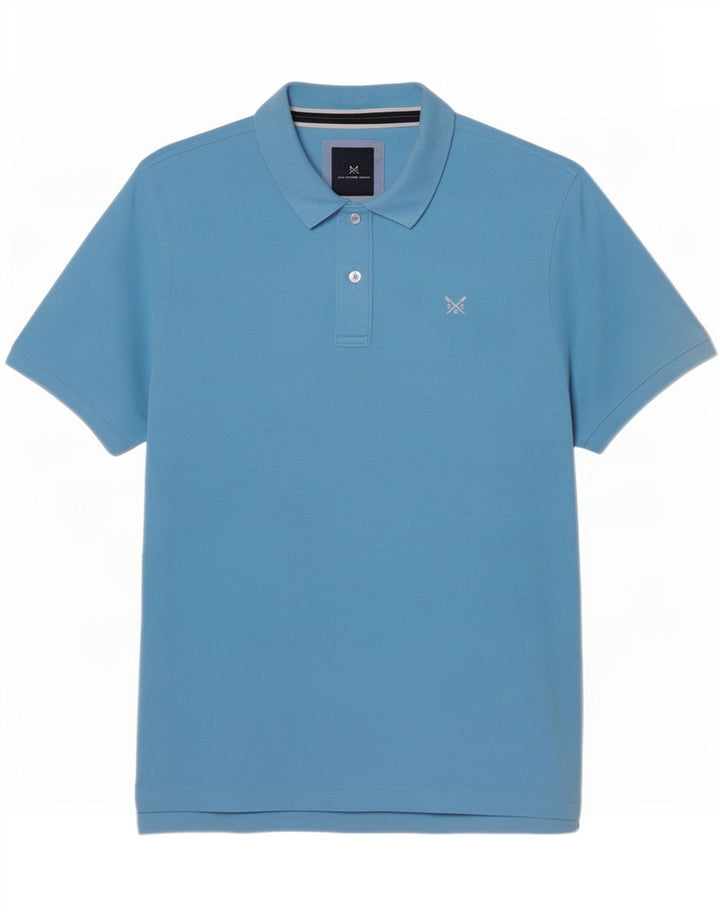 Camisa polo masculina Crew Clothing grande algodão azul