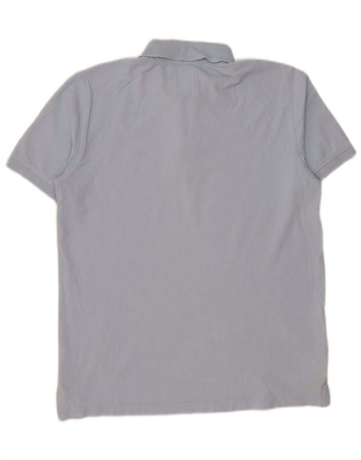 Camisa polo masculina Crew Clothing algodão azul médio