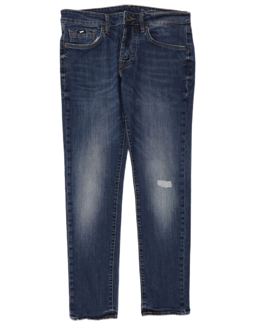 Gap Mens Distressed Slim Jeans W32 L32 Azul Algodão