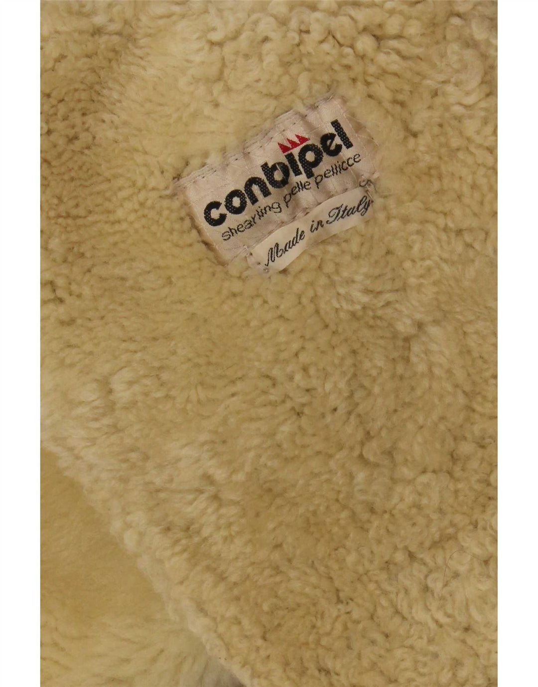 Jaqueta feminina com capuz Shearling Conbipel Reino Unido 16 grande bege