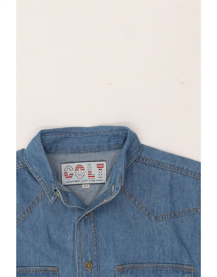 COLT JEANS Mens Denim Shirt 2XS Blue Cotton Vintage Colt Jeans and Second-Hand Colt Jeans from Messina Hembry 