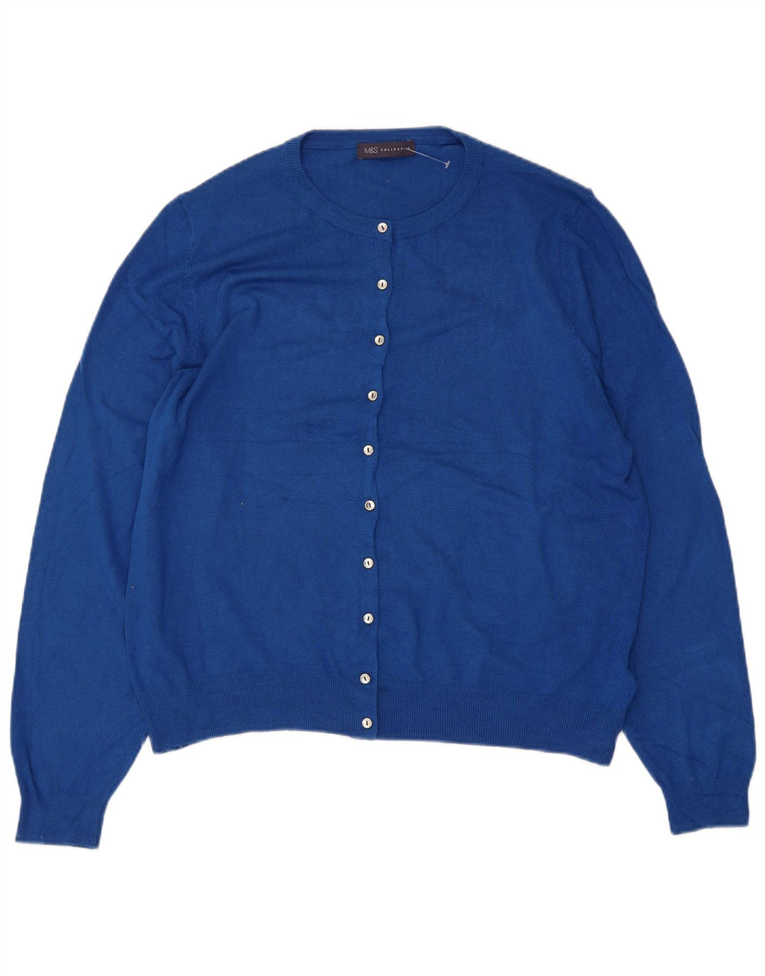 Suéter cardigã feminino Marks & Spencer UK 20 2XL azul viscose