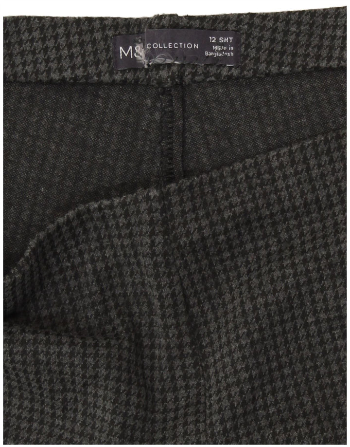 Calças cortadas femininas Marks & Spencer UK 12 médio W30 L26 cinza