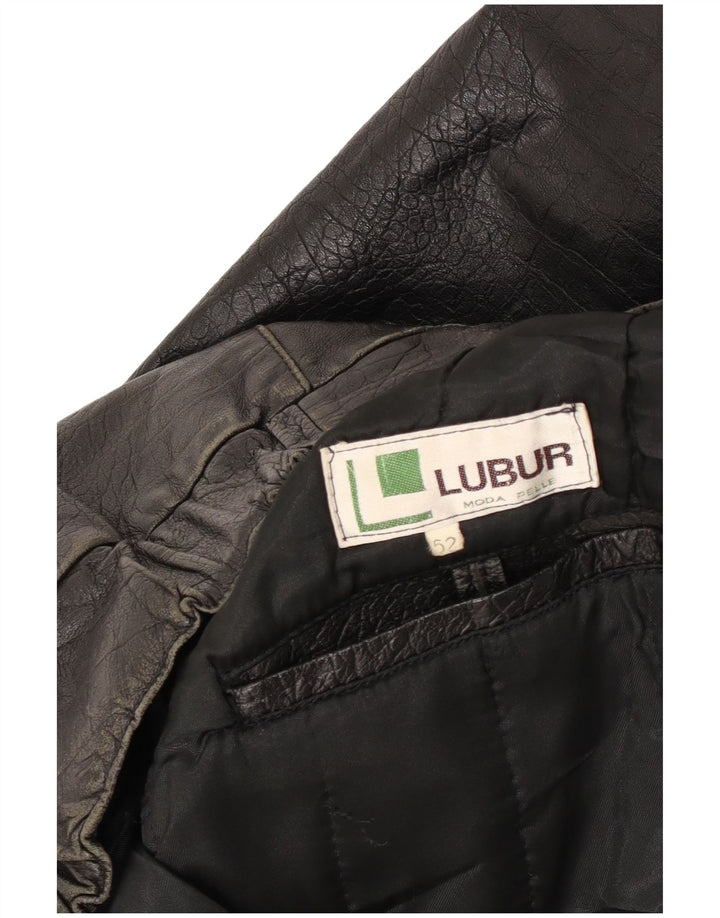Jaqueta de couro masculina vintage IT 52 XL couro preto