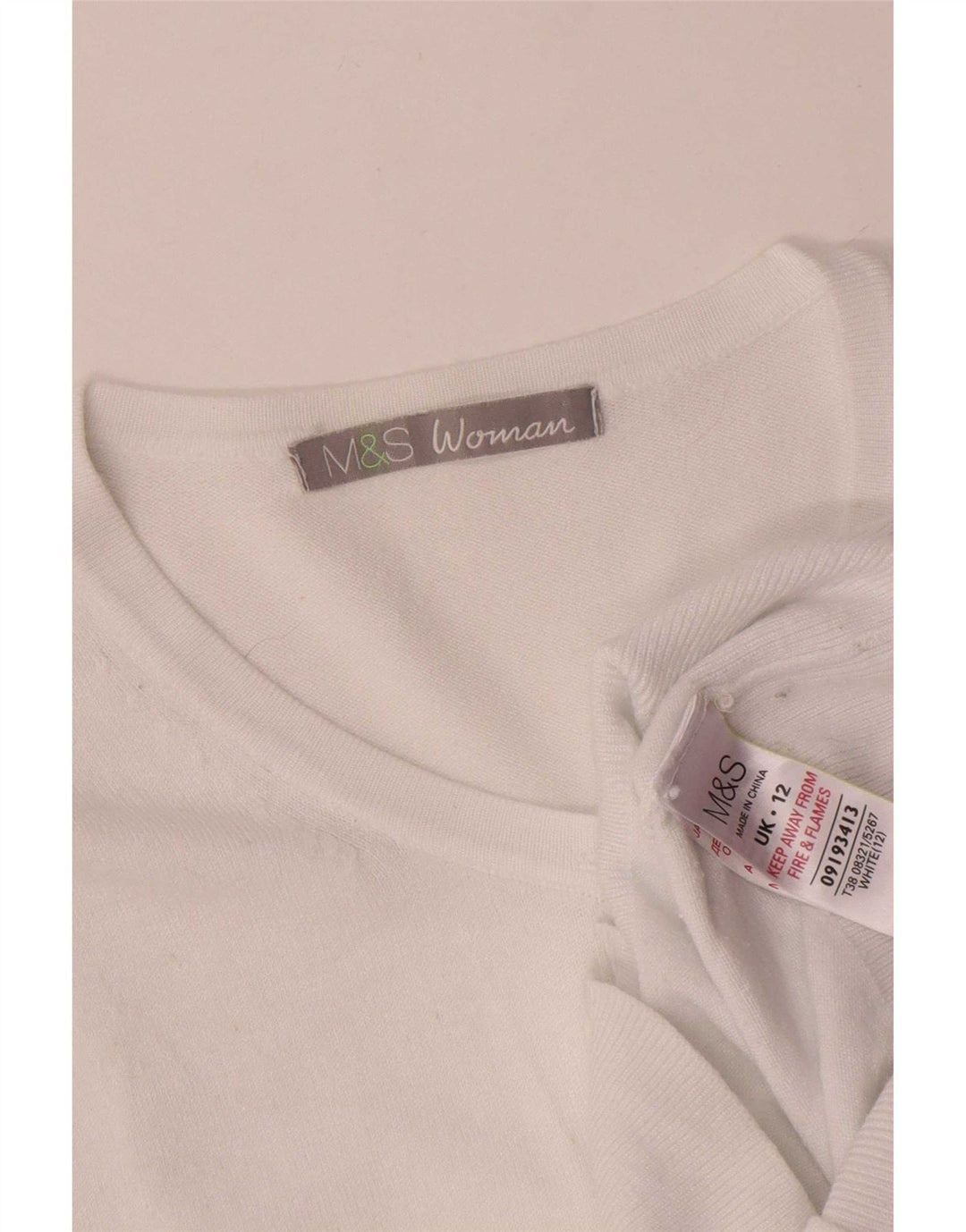 Suéter cardigã feminino Marks & Spencer UK 12 viscose branca média